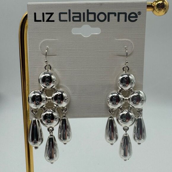 Liz Claiborne Silver Dangling Earrings - Picture 3 of 7